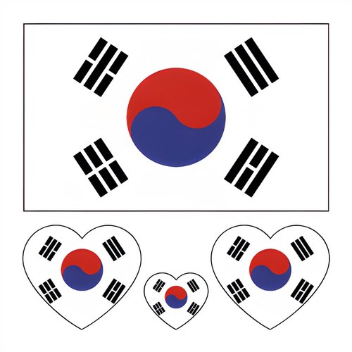 Korean Flag Tattoos,10 Sheets Korea Flag Temporary Tattoos Stickers,40 Pcs Waterproof Sweat Sport...