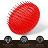 Bossman Scalp Massager and Shampoo Shower Brush - Head Scrubber - Beard Exfoliator - Hair and Beard Dandruff Control (Red)