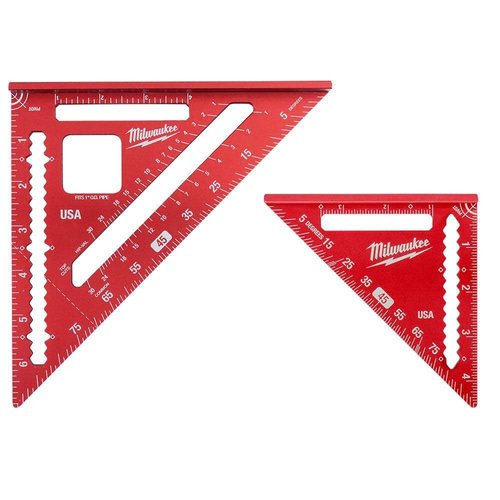 Milwaukee 7 in. Rafter Square Easy to Read MLSQ070 & MILW 4-1/2" Trim Square (MLSQ070-MLSQ040)