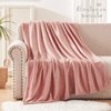 Exclusivo Mezcla Fleece Throw Blanket for Couch, Sofa, 300GSM Super Soft and Warm Blankets, Dusty Pink Throw All Season Use, Cozy, Plush, Lightweight, 50x60 inches
