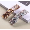 2PCS Hair Barrettes Tortoise Shell French Design Celluloid Rectangle Hair Clips for Women