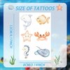 144 PCS Ocean Sea Animal Temporary Tattoos Fish Shark Turtle Tattoos Under The Sea Creature Birthday Party Favors for Kids Ocean Animals Baby Shower Decorations Ocean Themed Birthday Party Supplies