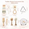 Baby Musical Instruments Set Wooden Montessori Musical Toys for Toddlers Neutral Colors Percussion Instruments Set with Modern Boho Xylophone Tambourine Educational Musical Toys for Preschool Kids
