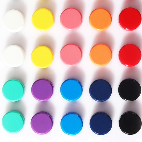 PYJLBX Fridge Magnet, 20 Pack 10 Colors Refrigerator Magnets Colorful Locker Magnets,Round Cute Magnets Fridge Small Strong Magnets for Whiteboard, Fridge, Map, Kitchen, Office, Classroom (Assorted)