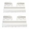 18 Teeth Ceramic Replacement Moving Blade A5/AG Blade Cutter for Andis/for Wahl/Oster Fast Feed, A5/AG Series Hair Clippers(Off White, 2 Pieces)