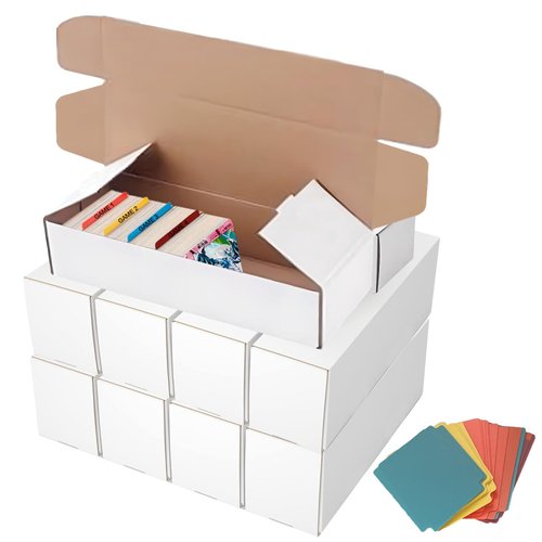 uonoumeem 10 Pack 6000 Count Trading Card Storage Box, Card Storage Collector Boxes with 30Pcs Dividers, Card Holders for Sport Cards, Collectible Gaming & Trading Cards