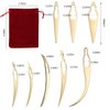 8 Pcs Interlocking Tool for Locs and 1 Storage Velvet Bag Dreadlock Crochet Needle Easy Hair Loc Needle Tools for Dreads Hair Tightening Loc Accessories Interlocks or Sisterlocks Gold