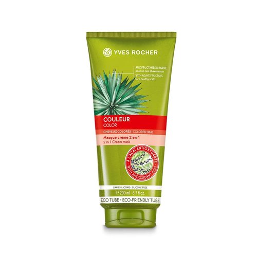 Yves 2 in 1 Color Safe Hair Mask - Repairing Hair Mask for Dry Damaged Hair - Natural Hair Mask for Color Treated Hair w/Organic Agave and Acai - Silicone Free Hair Treatment Masks w/Jojoba (6.7 oz)