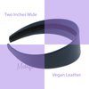 Dark Teal 2 Inch Wide Leather Like Headband Solid Hair band for Women and Girls - Set of 12