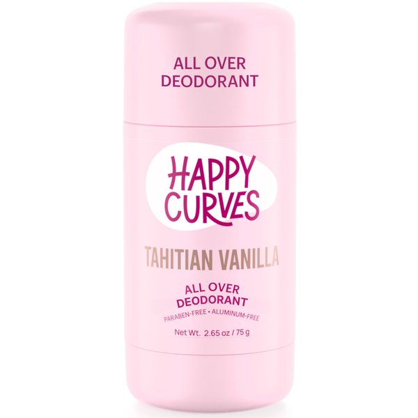 HAPPY CURVES All Over Whole Body Deodorant for Women - Aluminum-Free - Invisibile All Day Layer of Full Body Protection for Odor Control Only, Sensitive Skin, & Private Parts (Tahitian Vanilla)