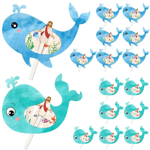 Liliful 24 Pieces Color Your Own Jonah and The Whale Craft Kit for Kids, Sunday School Crafts Religious Crafts Christian Crafts DIY Crafts for Boys Girls Sunday School Activities