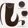 Hetto Natural Brown Human Hair Ponytail Extensions #4 Chocolate Brown Clip in Ponytail Hair Extensions Remy Hair 16 Inch 80g Straight Ponytail Hair Piece