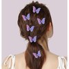 10 Pcs Purple Butterfly Hair Clips Pearl Fabric Fashionable Bobby Pins Non-Slip Barrette Kawaii Hair Accessories for Girls and Women