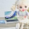 Dollhouse Decoration Miniature Accessories Dollhouse Worlds Smallest Computer Laptop Tablet Phone Simulation Accessories for Doll 1:6 1:12 Miniatures Play Set (Titanium Colour)
