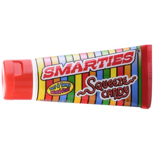 Smarties Tangy Mixed Fruit Liquid Squeeze Candy Tubes,2.3 ounce - 12 Ct. Case