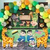 Giraffe Foil Balloons Big Jungle Safari Animal Birthday Party Decorations Giant Safari Balloon For Boy Wild One Theme Zoo Gender Reveal Decor Yellow