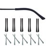 UPIONIC Replacement Glasses End Tips, Anti-Slip Silicone Ear Sock Pieces Tube Sleeve Eyewear Temple Tips for Thin Metal Eyeglass Legs(Black/Grey,10pairs)
