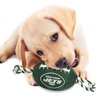 Pets First NFL New York Jets Football Dog Toy, Tough Quality Nylon Materials, Strong Pull Ropes, Inner Squeaker, NFL Team Color