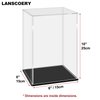LANSCOERY Acrylic Display Case, Assemble Showcase Display Box for Collectibles, with Dustproof & Seamless Display Design, 6x6x10inch Black Base