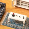 SAMCAMI Miniature Dollhouse Furniture 1 12 Scale - Wooden Dollhouse Furniture Set for Dollhouse Living Room - Doll House Furniture Incl Sofa, TV Cabinet, Coffee Table and Other Accessories (Blue)