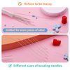 37Pcs Beading Needle Kits for Jewelry Making, Stainless Steel Big Eye Beading Needles, Beading Embroidery Needles with Threader and Bracelet Elastic String
