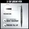 Microblading Eyebrow Pen, Eyebrow Pencil 2-in-1 Dual Ended Eyebrow Pen with 2-Fork-Tip and Precise Brush-Tip, Microblading Eyebrow Pen for Natural Hair-Like Brows, Long Lasting (01#LIGHT BROWN)