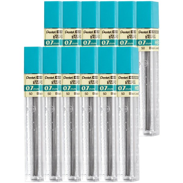 Pentel Super Hi-Polymer Mechanical Pencil Lead Refills, 0.7mm Medium, HB, 144 Leads