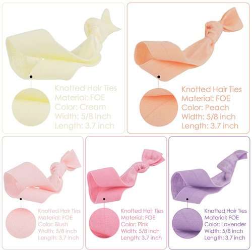 MEEDEE 100 Pack Pastel Rainbow Elastic Hair Ties For Women No Crease Soft Elastic Ribbon Hair Ties Knotted Hair Ties No Damage Pony Tails Hair Ties Ouchless Hair Ties Yoga Hair Ties Elastic Bracelets