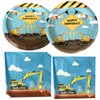 Construction Birthday Party Supplies for Boys Kids, 20 Plates and 20 Napkins, for Excavator Themed Birthday Party Decorations Set