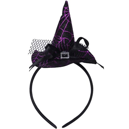 Halloween Witch Hat Headband Spiderweb Hairband for Halloween Costume Dress up Party Supplies Carnival Masquerade Cosplay(001)