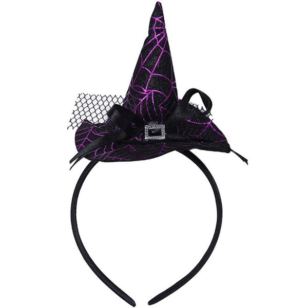 Halloween Witch Hat Headband Spiderweb Hairband for Halloween Costume Dress up Party Supplies Carnival Masquerade Cosplay(001)