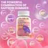 Saffron Gummies for Kids Adults 88.5mg, 15-in-1 Saffron Supplements for Kids, with B6, B12, C, D3, Magnesium Glycinate, Zinc for Nerve, Rest, Focus, Sugar Free, Vegan, Non- GMO, Peach Flavor, 60 Count