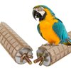 2 PCS Bird Chewing Toy Parrot Wood Toys Bird Shredding Biting Wood Teething Toys Bird Perch Stand Bird Cage Accessories for Small Animals Hamster Lovebird Parakeets Cockatiels Conures Budgie