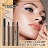 3Pcs Eyebrow Tattoo Pen,Waterproof 4 Point Eyebrow Makeup Pencil,Microblading Eye Brow Pencils for Women,Lasting Smudge-proof Highly Pigmented Brow Pen with 24Pcs Eyebrow Stencils(Dark Brown)
