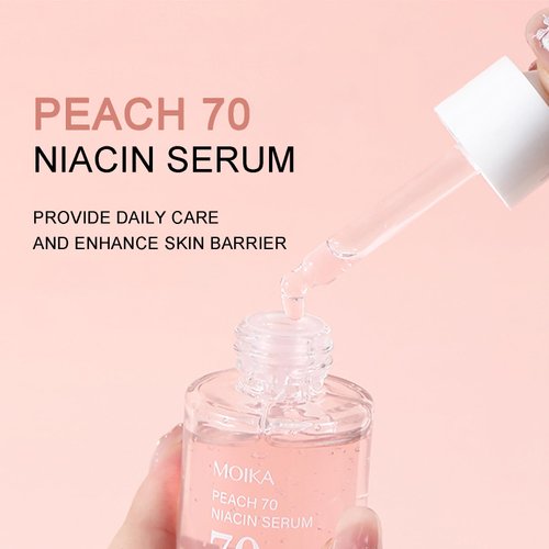 Peach 70 Niacinamide Serum - Peach Facial Serum for Glass Skin, Facial Serum for Oily Skin, Hydrating Serum, Face Serum for Women Face Plump & Smooth Fine Line Daily Clean Beauty