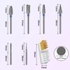 Diesisa 6 Pack Nail Drill Bits for Acrylic Nails, 3/32" Shank Drill Bits for Nails Professional Electric Cuticle Drill Bit, Cuticle Cleaner Nail Gel Polish Remover Tool for Home Salon Nail Bits-Blue