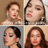 Hulyfw 4 Sheets Face Gems Stickers,Self-Adhesive Face Jewels Diamonds Rhinestones for Makeup Stickers,Face Eyes Nail Pearls Star Rhinestones Temporary Decoration Tattoos Stickers for Women and Girls