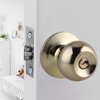 Ivoku Polished Brass Spherical Door Lock with Key, Adjustable Latch Length, Rustproof, Suitable for Doors 1.18" to 1.97" Thick, Fits Both Right and Left Handed Doors