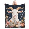 Cute Goat Blanket Farmhouse Sheep Goat Fleece Throw Blanket Fuzzy Plush Super Soft Cozy Warm Goat Decor Stuffed Animal Blanket Gifts for Boys Girls Kids Adult Men Women 40"x50"