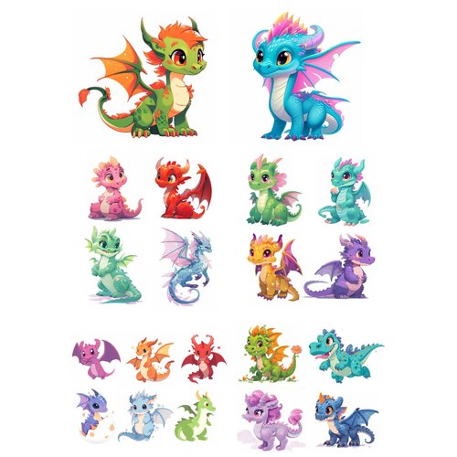 Dopetattoo 20 Designs Temporary Tattoo Dinosaur for Kids Baby Dinosaurs Cartoon Dragon Fake Tattoos Baby Dragon Tattoos