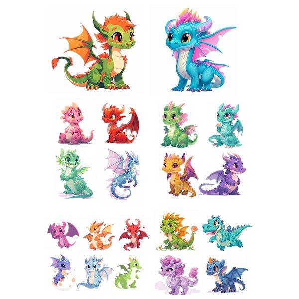 Dopetattoo 20 Designs Temporary Tattoo Dinosaur for Kids Baby Dinosaurs Cartoon Dragon Fake Tattoos Baby Dragon Tattoos