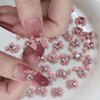 40Pcs Ribbon Resin Bow Nail Charm Mixed Style bow Rhinestone Jewelry Parts 3D Rhinestone Nail Art Decoration Accessories Supplies for DIY Manicure Design Heart Nail Accessory Decor