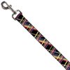 Dog Leash Plaid Black Yellow Red Blue Orange 4 Feet Long 0.5 Inch Wide