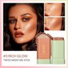 Ofanyia Cream Bronzer Stick, Unique Roating Design Multi-Use Bronzer Stick for Lip and Cheek Tint, Lightweight Easy to Blend, Natural Bronzed Glow, Face Bronzer Stick (3# Rich Glow)