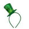Needzo Little Top Hat St. Patrick's Day Sequin Headband, Green Hair Accessory With Clovers and Tulle for Holidays and Themed Parties, One Size Fits Most (Top Hat)