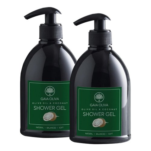 Liquid Shower Gel Olive Oil Moisturizing, Bath Body Wash, Bottle 16.9 FL OZ (16.90 Fl Oz (Pack of 2), Coconut)