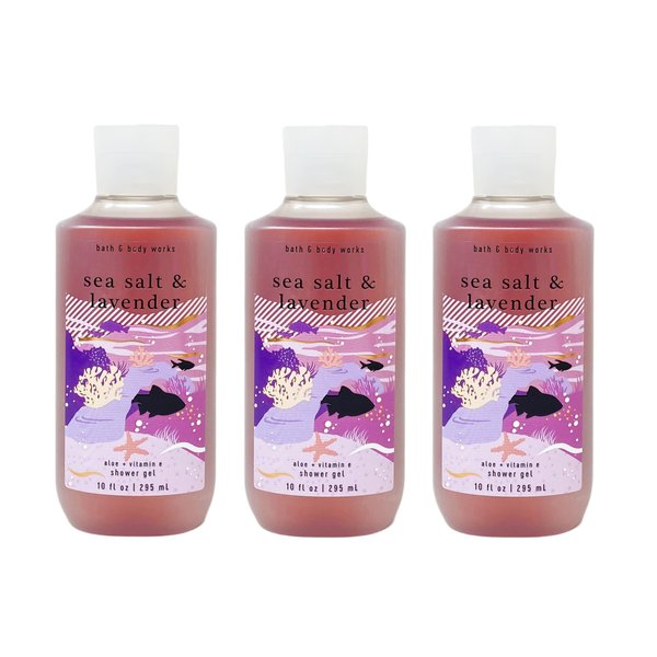 Bath & Body Works Sea Salt & Lavender 3 Pack Of Shower Gel