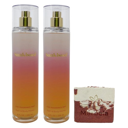 Bath & Body Works Sunkissed - 2 pack- Fine Fragrance Mist With a Cherry On Top Soap.