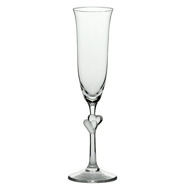 Artland True Hearts Champagne Flute, Clear, Set of 2