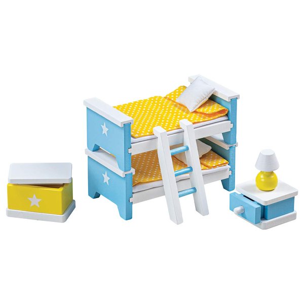 Tidlo Wooden Doll's House Children's Bedroom Furniture Set